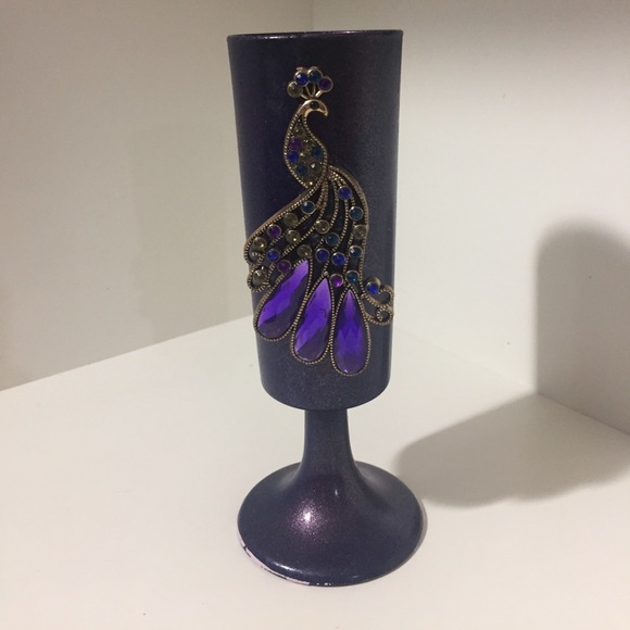 Peacock candle holder with scented candle - Picture 1 of 4